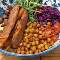 Hummus bowl at Dosa Dosa in Prague