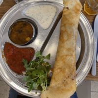 You can’t see the mushrooms that are inside here, but they were so good. It’s a dosa by the way.  at Dosa Dosa in Prague