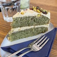 Divine pistachio cake  at Dosa Dosa in Prague