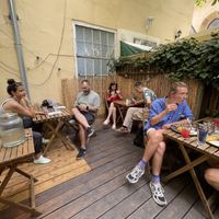 Little outdoor terrace in back  at Dosa Dosa in Prague