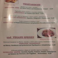 Vegetarian / vegan part of the menu (english menu also available) at Böhmerwald in Vienna
