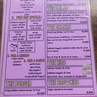 Main menu  at Yeoyum in Zanzibar