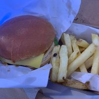 Big buffalo burger and fries  at More Life  in West Bromwich