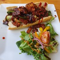 Baguette with tofu at Auld Bar Cafe in Forfar