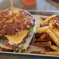 Bam-bam burger and fries at Eris Food Co in Oceanside