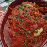 Lasagna, Huge portion, so good! at Eris Food Co in Oceanside