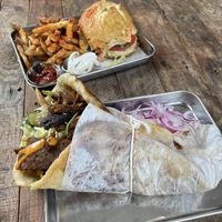 Yummy Gyro and Bam Bam burger  at Eris Food Co in Oceanside