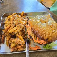 Bam bam burger and animal fries at Eris Food Co in Oceanside