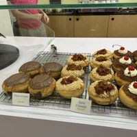 Variety of doughnuts they serve   at Bun and Coffee in Malaga
