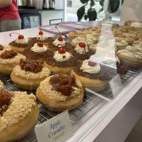 Variety of doughnuts they serve   at Bun and Coffee in Malaga