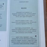 Vegan section on the menu at U Bistrot in St Julians