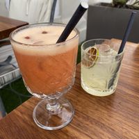 C++ fresh pressed juice and Gin Basil Smash  at U Bistrot in St Julians