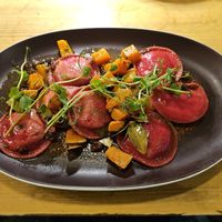 CHICKPEA & BEETROOT RAVIOLI at U Bistrot in St Julians