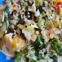 Poke bowl with quinoa and vegan chicken at Green Planet the Foodcourt in Gran Canaria
