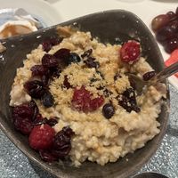 Oatmeal (I asked for peanut butter to stir in) and put fruit from fruit plate   at Walt Disney World - Steakhouse 71 in Lake Buena Vista