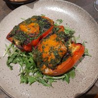 Roasted capsicums stuffed with pumpkin, wild rice, etc at Shoreline Hotel in Howrah