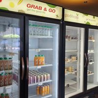 Grab & Go section for frozen meals, juice and dessert. at Good Life Cafe in Columbia