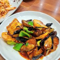 Eggplant, potato and peppers (Jisamseon 지삼선) at Seongwon Uyukmyeon - 성원우육면 in Seoul