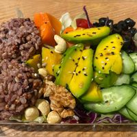 Self-Select salad. Via Uber Eats. Can choose your own items and dressing.   at To Be Smoothie in Taipei