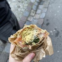 Sandwich falafel  at MEZAIA in Paris