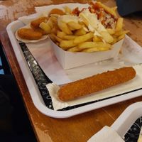 Vegan kipcorn en nuggets at Frituur Arré Patat in Antwerpen