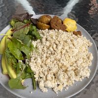 Tofu scramble. Tofu was pretty bland but I added hot salsa and that helped  at Parada Vegana in Cusco