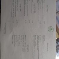 Menu at Parada Vegana in Cusco