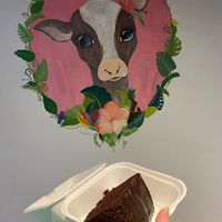 Bolo de chocolate (MUITO GOSTOSO!) at Parada Vegana in Cusco