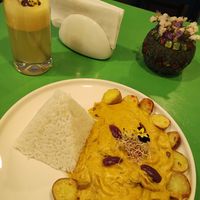 Aji de hongos at Parada Vegana in Cusco
