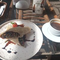 Savory breakfast crepes at Parada Vegana in Cusco