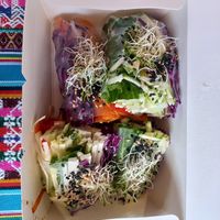 Very delicous vietnamese rolls (took them to go) at Parada Vegana in Cusco