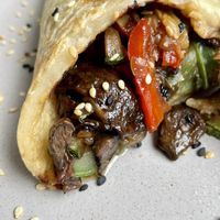 Salted crepe   at Parada Vegana in Cusco