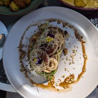 Avocado toast at Parada Vegana in Cusco