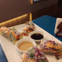 Spring rolls at Parada Vegana in Cusco