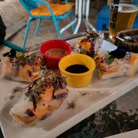 Summer rolls at Parada Vegana in Cusco