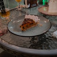 Passionfruit pie at Parada Vegana in Cusco