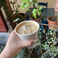 iced latte  at Parada Vegana in Cusco