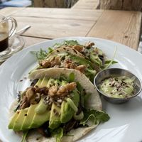 Mushroom tacos   at Teapot Cafe in Taghazout
