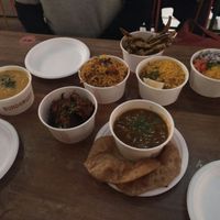 The vegan set for 2 plus dahl. at Bundobust - Oxford St in Manchester