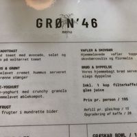 Menu pt 1  at Grøn'46 in Aarhus