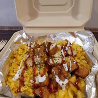 Mac and cheese bowl at Vegan On The Fly in New York City