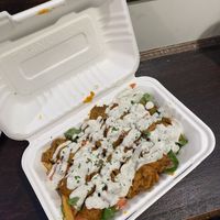 Vegan chicken loaded fries  at Vegan On The Fly in New York City