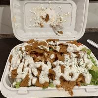 Loaded fries with seitan   at Vegan On The Fly in New York City