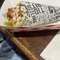 Gyro with jerk chickenn  at Vegan On The Fly in New York City