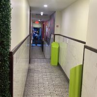 Most of the interior is a long hallwayy  at Vegan On The Fly in New York City