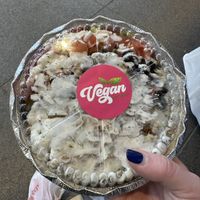 Seitan gyro meat over rice  at Vegan On The Fly in New York City