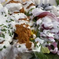 chicken over rice. #Veganuary at Vegan On The Fly in New York City