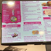 Menue  at Vegan On The Fly in New York City