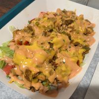 Loaded fries w/ v chikn   at Vegan On The Fly in New York City