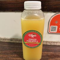 Fresh ginger pineapple juicee  at Vegan On The Fly in New York City